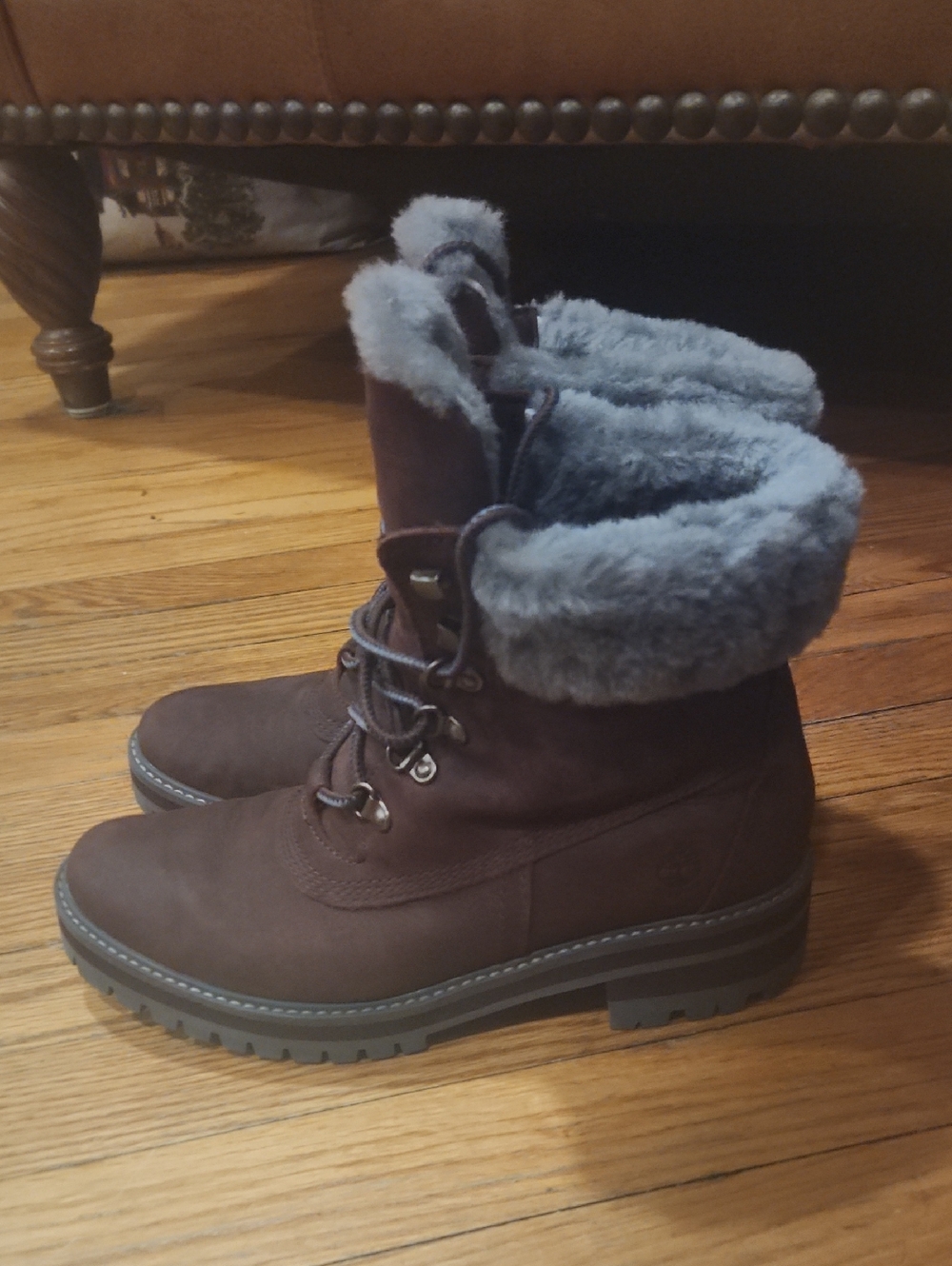 Maroon Nubuck Timberland Boots